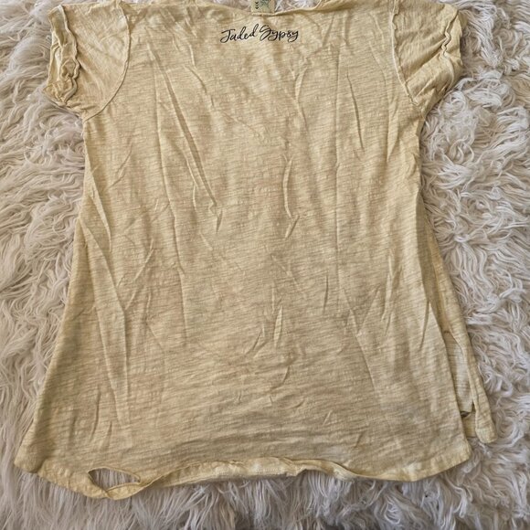 Jaded Gypsy Johnny Cash Tea Stained Distressed Tee - Picture 2 of 6